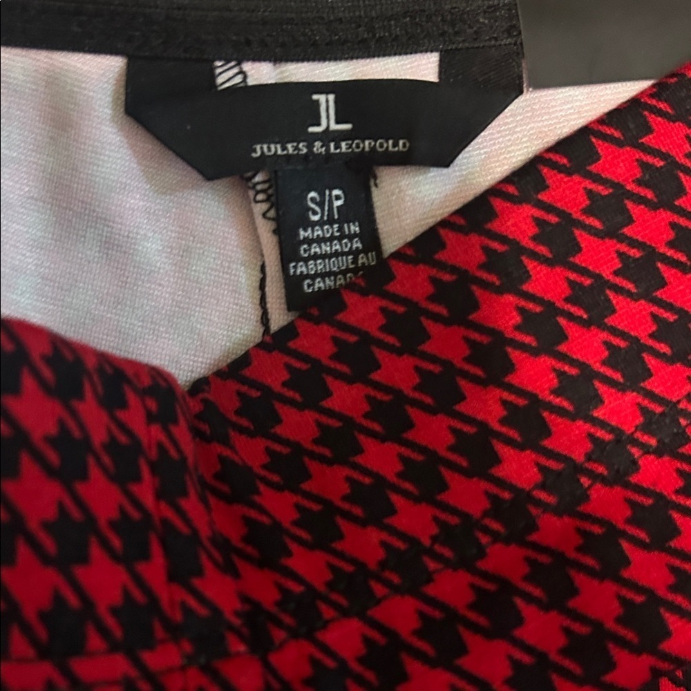 NWT Jules & Leopold Flattering Red Houndstooth Women’s Pants Culottes S Small - Picture 2 of 4
